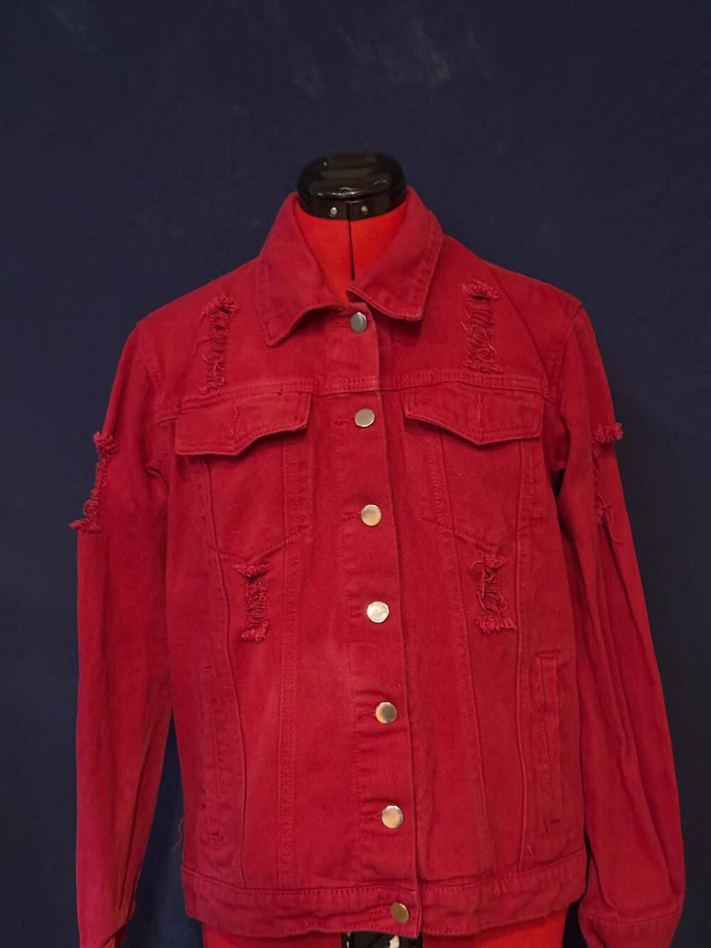 Red Jean Jacket (read description)